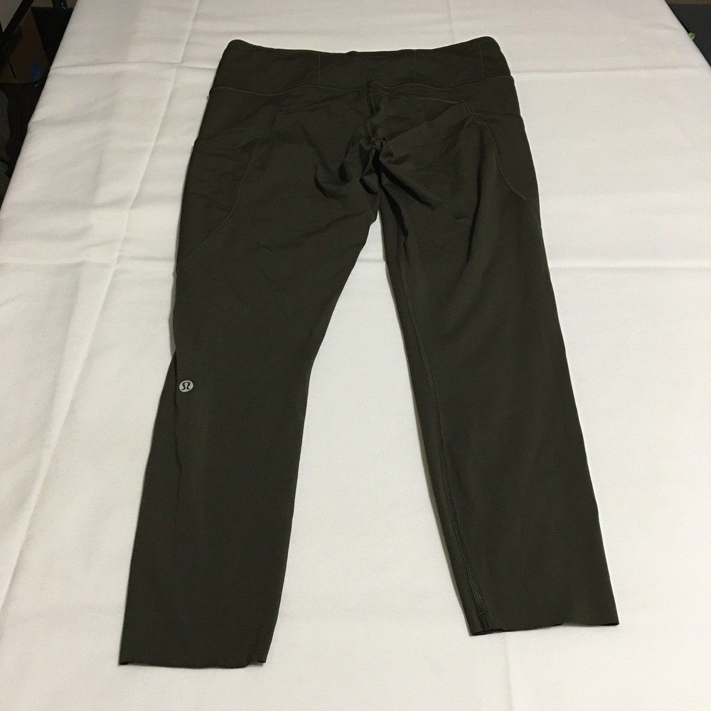 Lululemon Fast & Free 7/8 Tight II Womens Size 12 Dark Olive Green High Rise